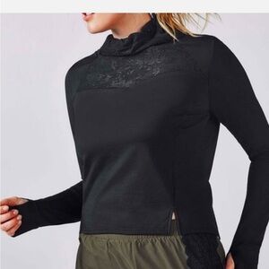Fabletics Black Lace Accent Sweatshirt